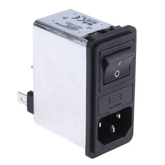 Filtro IEC Schaffner C14 250 V c.a., 6A, fusibile 5 x 20mm, montaggio A scatto