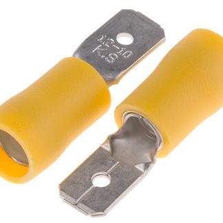 Capocorda a linguetta a crimpare RS PRO, 6.35 x 0.8mm, 4mm² - 6mm², Giallo Non protetto