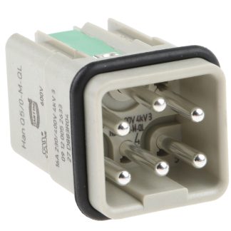 Inserto connettore HARTING, Maschio, serie HAN Q, 16A, 5 vie