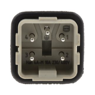 Inserto connettore HARTING, Maschio, serie Han A, 10A, 4 vie
