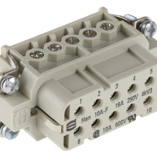 Inserto connettore HARTING, Femmina, serie Han A, 16A, 10 vie