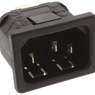 Connettore IEC C14 Bulgin Maschio, 10A, 250 V, fusibili, montaggio a scatto