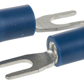 Capocorda a forcella a crimpare RS PRO, perno 3.2mm, 1.5mm² - 2.5mm², Blu