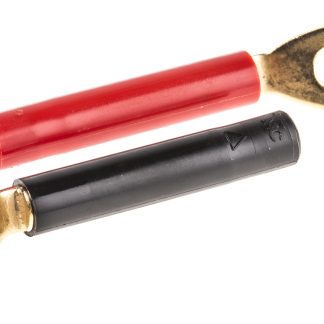 Capocorda a forcella a crimpare Staubli, perno 4mm, Rosso/nero