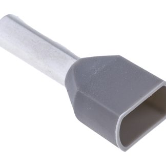 Boccola a crimpare RS PRO, Isolato, Grigio, lunghezza pin 12mm, filo max 2 x 4mm², 2 x 12AWG