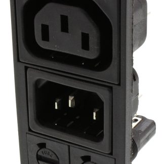 Connettore IEC C13, C14 Bulgin Femmina, Maschio, 10A, 250 V, 2 fusibili 5 x 20mm, montaggio a scatto
