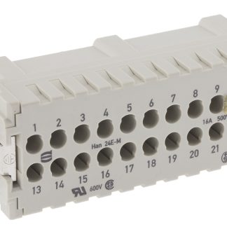 Connettore di potenza Harting 09330242602, size 16 A, maschio, 24 pin, diritto, 16A, 500 V