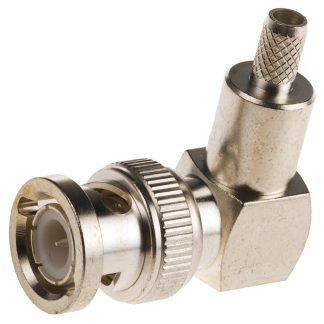 Connettore BNC TE Connectivity 50Ω, maschio, Angolo destro, 0 → 4GHz