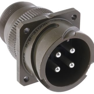 Connettore circolare MIL Femmina Amphenol, Ad angolo diritto, 4 poli, Maschio, Montaggio a muro