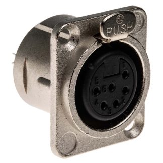 Connettore XLR Neutrik Femmina a 6 poli, Montaggio a pannello