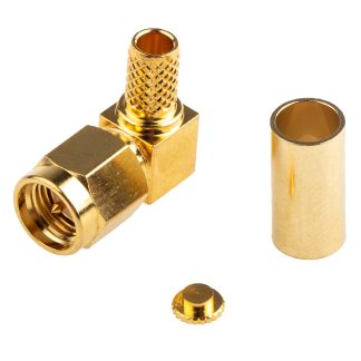 Connettore coassiale Angolo destro RS, Maschio, 50Ω, Montaggio su cavo