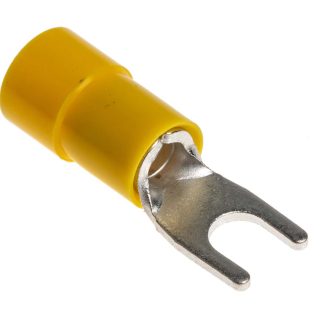 Capocorda a forcella a crimpare RS PRO, perno 4.3mm, 4mm² - 6mm², Giallo