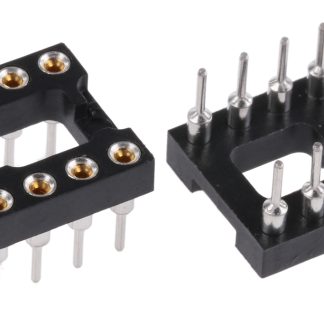 Zoccolo DIL TE Connectivity a 8 vie, passo 2.54mm, spaziatura file 7.62mm, Montaggio con foro passante, tipo Telaio