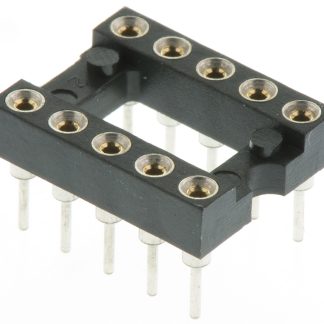 Zoccolo DIL Preci-Dip a 10 vie, passo 2.54mm, spaziatura file 7.62mm, Montaggio con foro passante, tipo Telaio aperto