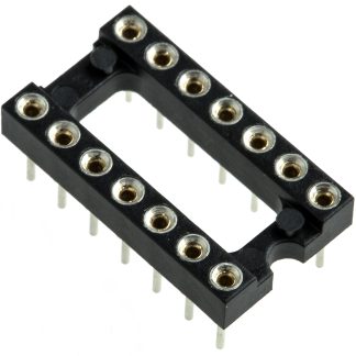 Zoccolo DIL Preci-Dip a 14 vie, passo 2.54mm, spaziatura file 7.62mm, Montaggio con foro passante, tipo Telaio aperto