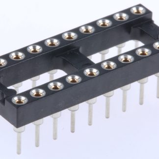 Zoccolo DIL Preci-Dip a 20 vie, passo 2.54mm, spaziatura file 7.62mm, Montaggio con foro passante, tipo Telaio aperto