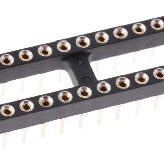 Zoccolo DIL Preci-Dip a 28 vie, passo 2.54mm, spaziatura file 7.62mm, Montaggio con foro passante, tipo Telaio aperto