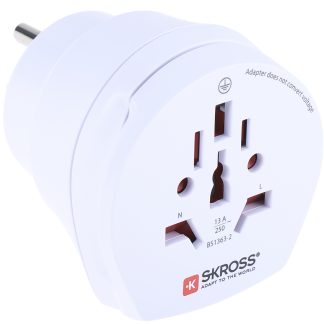 Adattatore universale SKROSS da Australia, Cina, Europa, Italia, Svizzera, Regno Unito a Europa, Stati Uniti, 15A