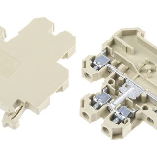 Morsettiera per guida DIN Weidmuller, Beige, Giallo, livello Doppio, , 41A