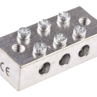 Morsetto di terra RS PRO, 3 vie, 0 → 16 AWG, CE (BS EN 60998)