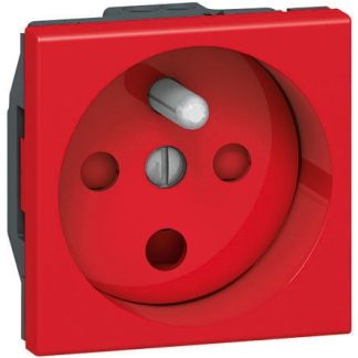 Presa elettrica, Legrand 0 771 14, 16A, 1 modulo, IP41, presa Tipo E - francese in Policarbonato, Rosso In interni,