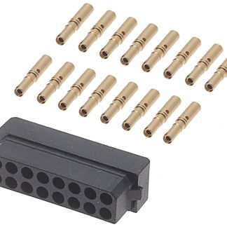 Kit connettori HARWIN, contenuto Calotta e crimpature DIL femmina a 16 vie