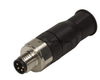 Connettore circolare HARTING, maschio, M8, 4 poli, Montaggio su cavo