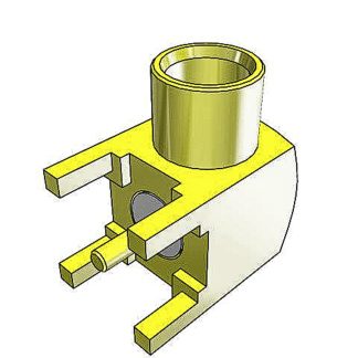 Connettore coassiale Angolo destro Samtec, Femmina, 50Ω, Montaggio con foro passante