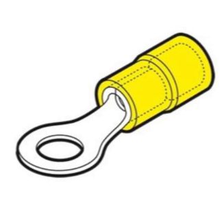 Terminale ad occhiello Cembre Isolato, Ø perno M6, Giallo