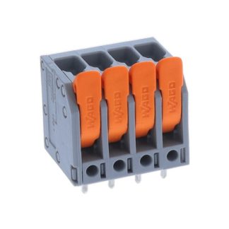 Morsettiera per circuito stampato WAGO Femmina a 4 vie, 1 fila, passo 5mm, Montaggio con foro passante