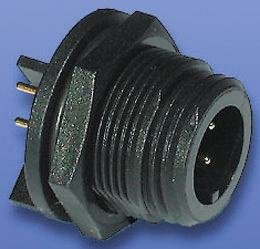 Connettore circolare Bulgin, maschio, serie Buccaneer 400, Miniatura, 4 poli, Montaggio PCB