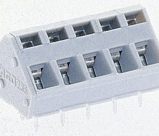 Morsettiera per circuito stampato WAGO, passo 5mm, Montaggio con foro passante