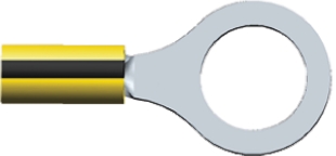 Terminale ad occhiello TE Connectivity Isolato, Ø perno M12, dimens. max filo 2.6mm², 14AWG, Nero, Giallo