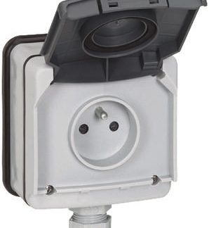 Presa elettrica, Legrand 0 904 66, 16A, IP66 in Policarbonato, Grigio Interno, All'aperto 250 V