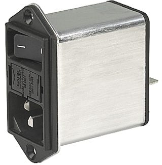 Connettore con filtro IEC Schurter C14 250 V c.a., 6A, Montaggio a pannello