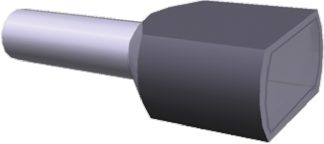 Boccola a crimpare TE Connectivity, Isolato, Grigio, lunghezza pin 12mm, filo max 2 x 4mm², 2 x 11AWG