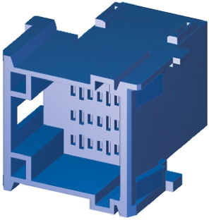 Connettore automotive TE Connectivity, Maschio, 12 vie, 3 file, Montaggio a pannello