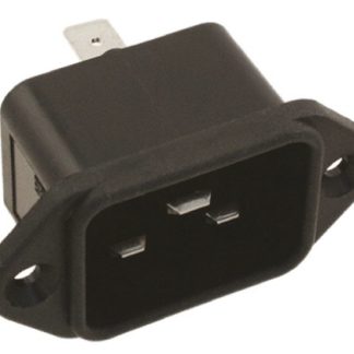 Connettore IEC Maschio 2P Su flangia,20A 120 V ca, 250 V ca Series: SR Series Massimo +65 °C