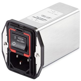 Filtro IEC Schaffner 250 V c.a., 4A, Montaggio a pannello