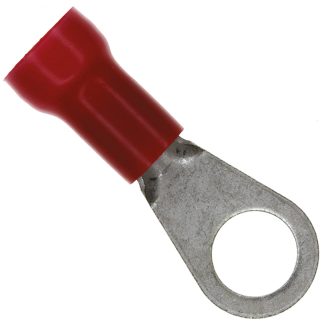 Terminale ad occhiello TE Connectivity Isolato, Ø perno M10 (3/8), dimens. max filo 10.5mm², 8AWG, Rosso