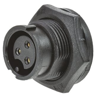 Connettore circolare Amphenol Industrial, femmina, serie Ceres, Standard, 3 poli, Montaggio a pannello