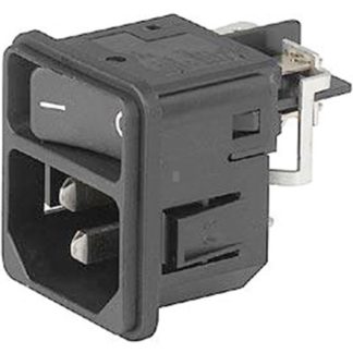 Connettore IEC C14, C18 Schurter Maschio, 12A, 250 V c.a., fusibili, montaggio a vite