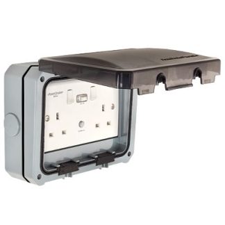 Presa elettrica, Powerbreaker PSKTRCDP2G, presa Tipo G - inglese, Grigio Interno, All'aperto, Montaggio a vite