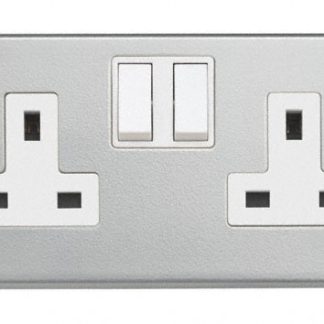 Presa elettrica, Contactum CLA3356, 13A, 2 moduli, IP2X, presa Tipo G - inglese, Grigio In interni, Montaggio a parete