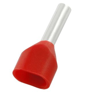Boccola a crimpare RS PRO, Isolato, Rosso, lunghezza pin 8mm, filo max 2 x 1.5mm², 2 x 16AWG