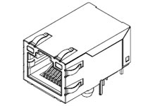 Connettore RJ45 Femmina Molex Cat5, Cat5e, 8P8C vie, Montaggio con foro passante