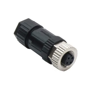 Connettore circolare Amphenol Industrial, femmina, serie M, M12, 4 poli, Montaggio su cavo