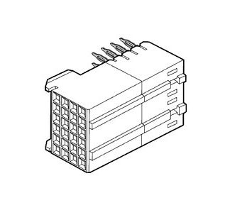 Connettore backplane Amphenol Communications Solutions serie Metral, 24 vie, 4 file, passo 2.0mm, a A pressione