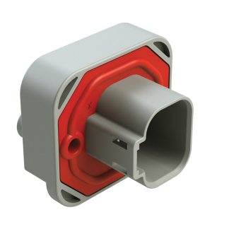 Connettore automotive Amphenol Industrial, Maschio, 13A, 4 vie, 2 file, montaggio su flangia
