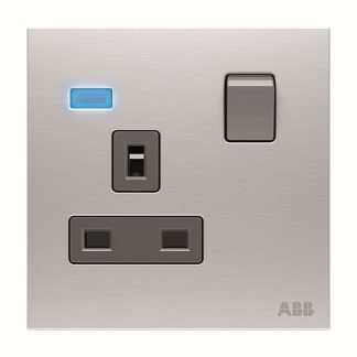 Presa elettrica, ABB 2CLA623749N1101, 13A, Argento, Montaggio a filo
